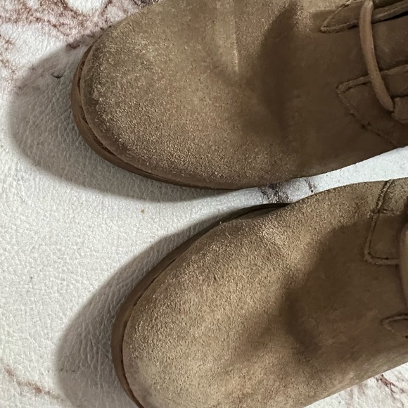 Lucky Brand Jaemma Suede Wedge Ankle Boots Size 8 Tan / Taupe. - Picture 4 of 9